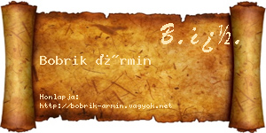 Bobrik Ármin névjegykártya